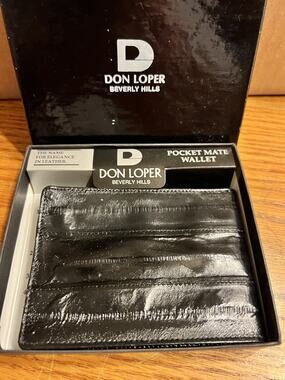 Vintage Don Loper Leather Wallet Slim Bifold NOS Boxed Mens